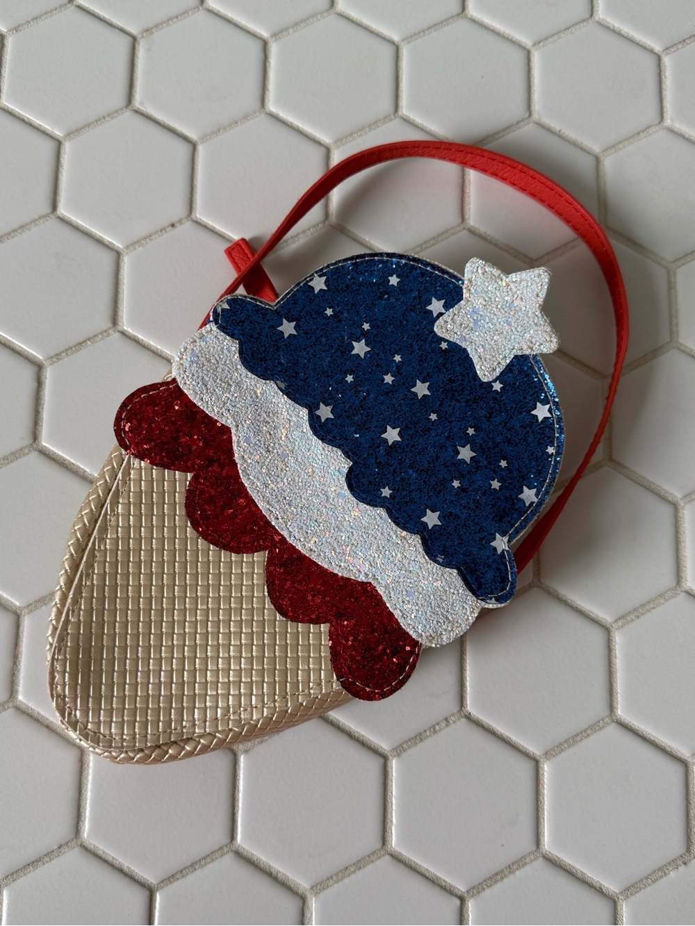 Cat & Jack Glitter Ice Cream Bag in Red, Blue, White